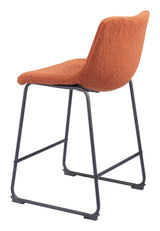 Smart Counter Stool (Set of 2) Burnt Orange Counter Stools LOOMLAN By Zuo Modern