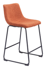 Smart Counter Stool (Set of 2) Burnt Orange Counter Stools LOOMLAN By Zuo Modern