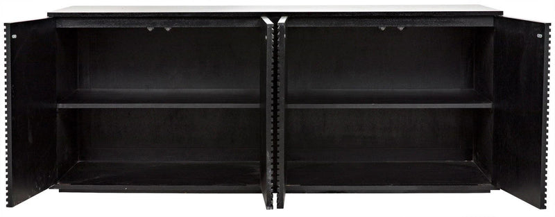 Smith Wood Black Sideboard With 4 Doors Sideboards LOOMLAN By Noir