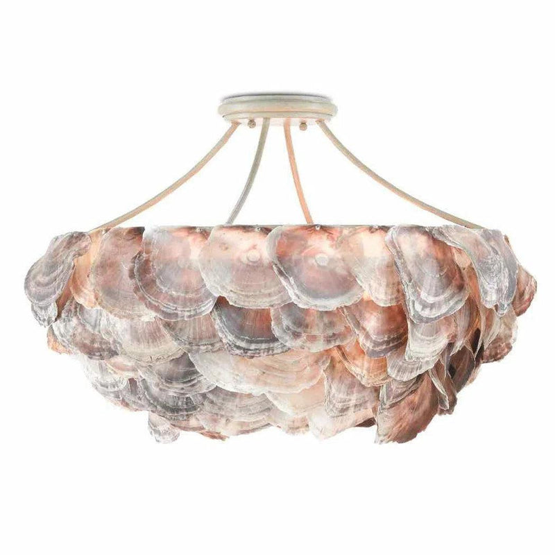 Smoke wood Natural Shell Seahouse Chandelier Chandeliers LOOMLAN By Currey & Co