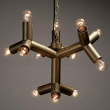 Snow Flake Metal Chandelier With Brass Finish Chandeliers LOOMLAN By Noir