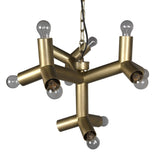 Snow Flake Metal Chandelier With Brass Finish Chandeliers LOOMLAN By Noir