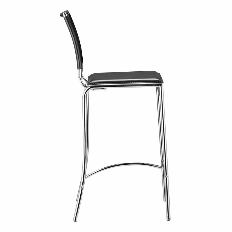 Soar Bar Chair (Set of 2) Black Bar Stools LOOMLAN By Zuo Modern