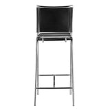 Soar Bar Chair (Set of 2) Black Bar Stools LOOMLAN By Zuo Modern