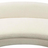 Sofa in Bone Boucle Textured Fabric Contoured Arms & Back Sofas & Loveseats LOOMLAN By Diamond Sofa