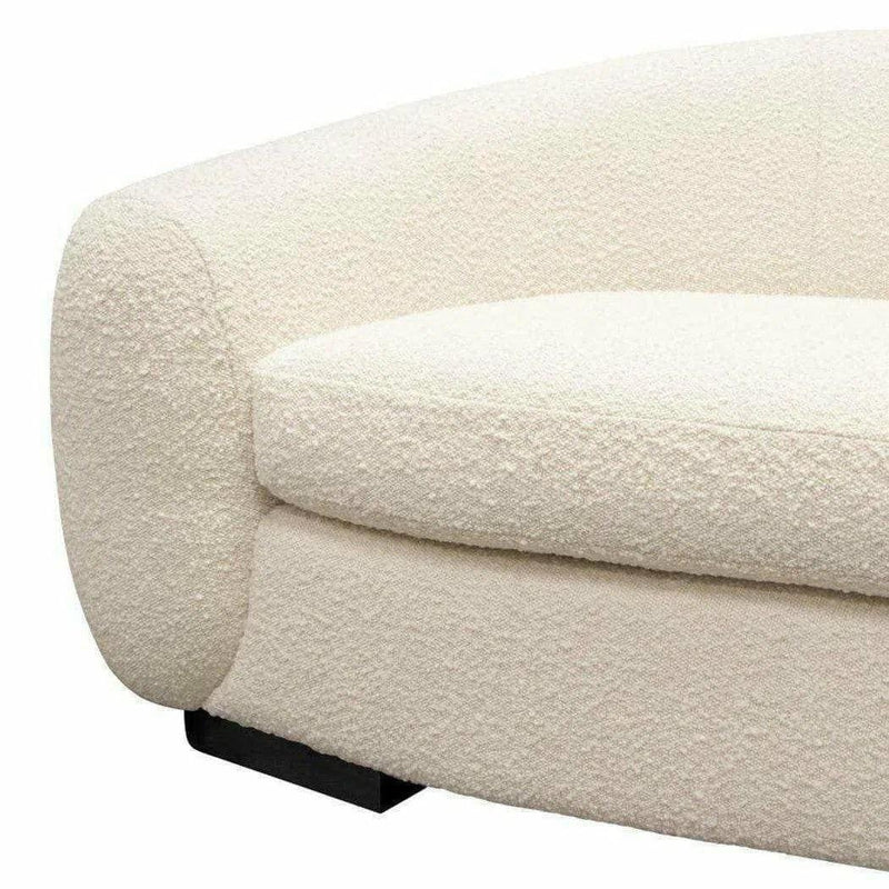 Sofa in Bone Boucle Textured Fabric Contoured Arms & Back Sofas & Loveseats LOOMLAN By Diamond Sofa