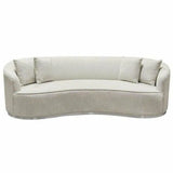 Sofa in Light Cream Fabric Silver Accent Trim Sofas & Loveseats LOOMLAN By Diamond Sofa