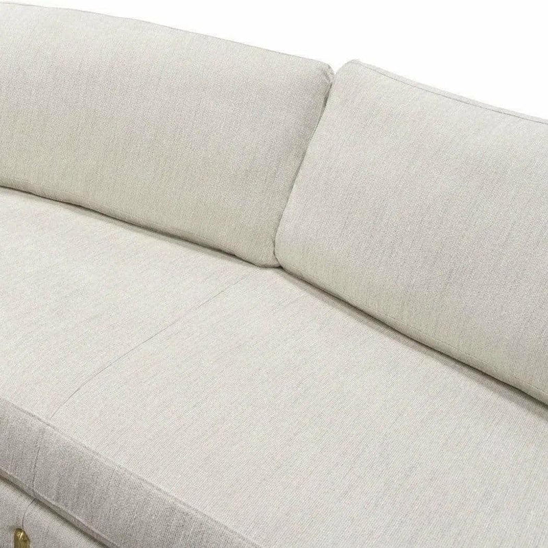 Sofa in Light Cream Fabric with Gold Metal Legs Sofas & Loveseats LOOMLAN By Diamond Sofa