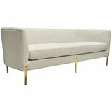 Sofa in Light Cream Fabric with Gold Metal Legs Sofas & Loveseats LOOMLAN By Diamond Sofa