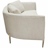 Sofa in Light Cream Fabric with Gold Metal Legs Sofas & Loveseats LOOMLAN By Diamond Sofa