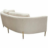 Sofa in Light Cream Fabric with Gold Metal Legs Sofas & Loveseats LOOMLAN By Diamond Sofa