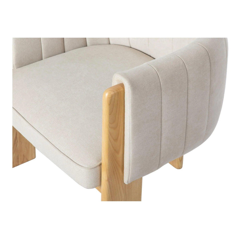 Sofi Polyester and Solid Ash Beige Armless Accent Chair Club Chairs LOOMLAN By Moe's Home