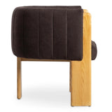 Sofi Polyester and Solid Ash Coffee Brown Armless Accent Chair Club Chairs LOOMLAN By Moe's Home