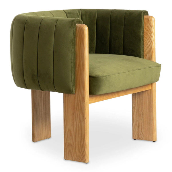 Sofi Polyester and Solid Ash Green Armless Accent Chair Club Chairs LOOMLAN By Moe's Home