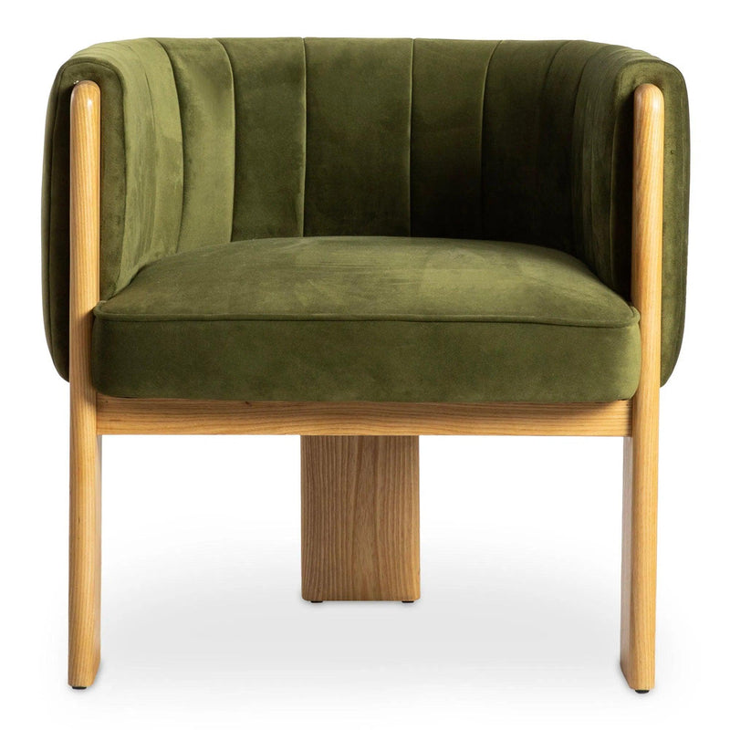 Sofi Polyester and Solid Ash Green Armless Accent Chair Club Chairs LOOMLAN By Moe's Home