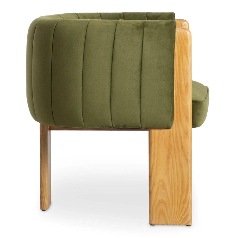 Sofi Polyester and Solid Ash Green Armless Accent Chair Club Chairs LOOMLAN By Moe's Home