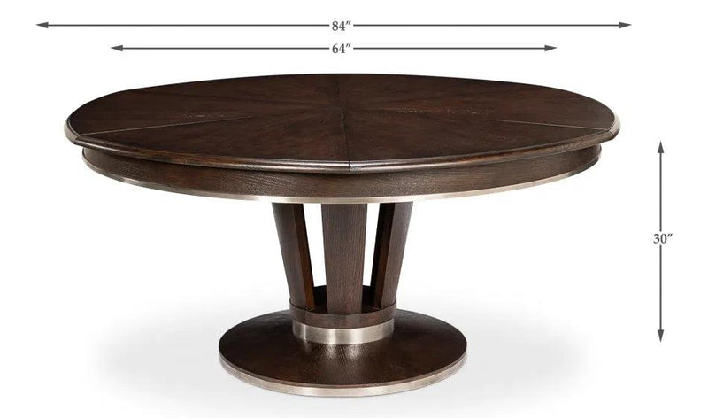 Soho Jupe Extendable Round Dining Table Burnt Brown Dining Tables LOOMLAN By Sarreid