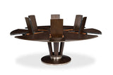 Soho Jupe Extendable Round Dining Table Burnt Brown Dining Tables LOOMLAN By Sarreid