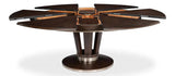 Soho Jupe Extendable Round Dining Table Burnt Brown Dining Tables LOOMLAN By Sarreid