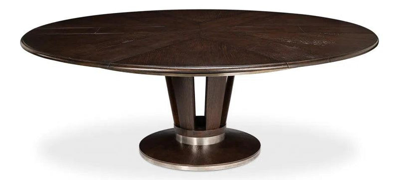 Soho Jupe Extendable Round Dining Table Burnt Brown Dining Tables LOOMLAN By Sarreid