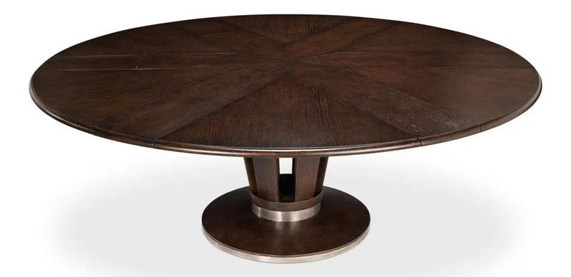 Soho Jupe Extendable Round Dining Table Burnt Brown Dining Tables LOOMLAN By Sarreid