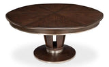 Soho Jupe Extendable Round Dining Table Burnt Brown Dining Tables LOOMLAN By Sarreid