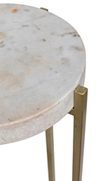 Soho Steel and Marble Round Side Table Side Tables LOOMLAN By Noir