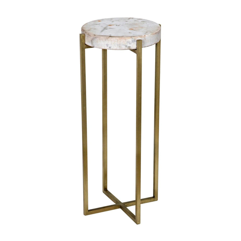 Soho Steel and Marble Round Side Table Side Tables LOOMLAN By Noir