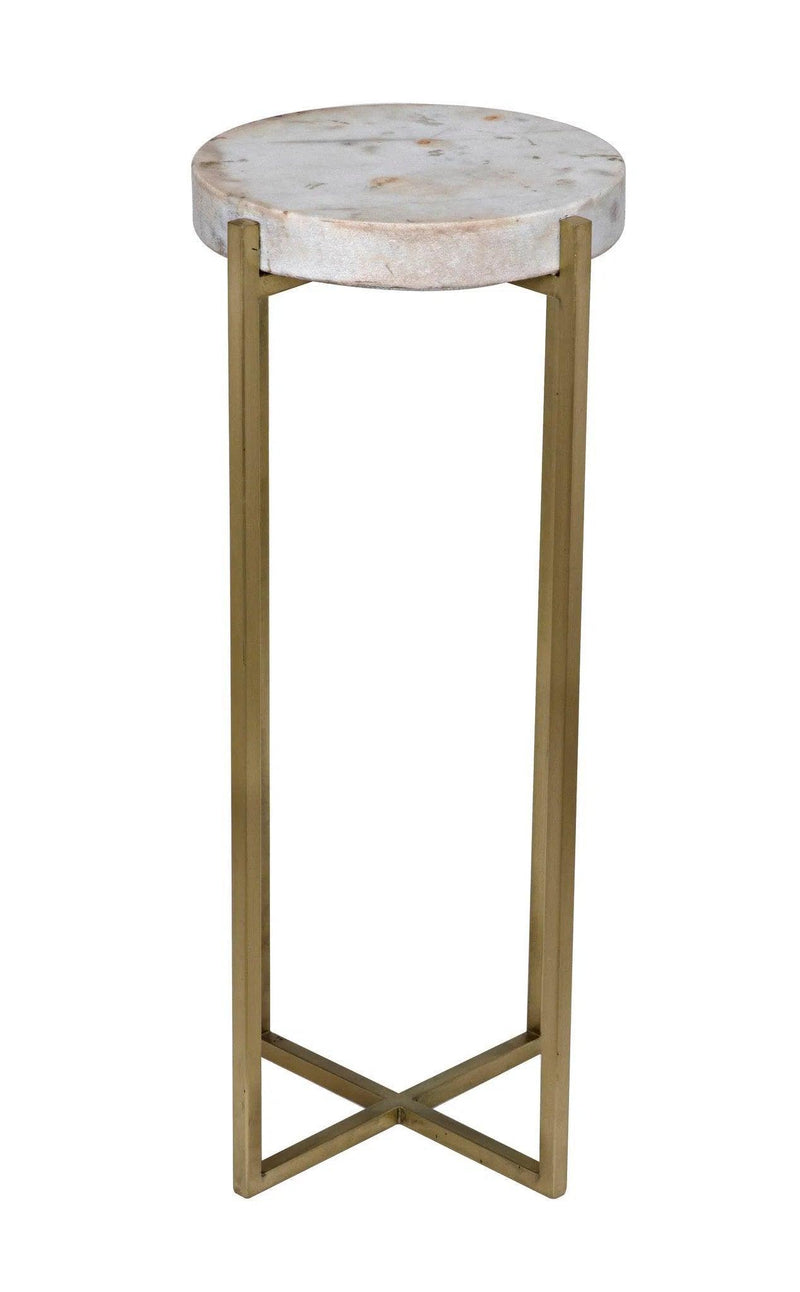 Soho Steel and Marble Round Side Table Side Tables LOOMLAN By Noir