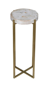 Soho Steel and Marble Round Side Table Side Tables LOOMLAN By Noir