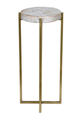 Soho Steel and Marble Round Side Table Side Tables LOOMLAN By Noir