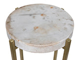 Soho Steel and Marble Round Side Table Side Tables LOOMLAN By Noir