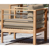 SoHo Teak Outdoor Club Chair with Sunbrella Cushion Outdoor Lounge Chairs LOOMLAN By HiTeak