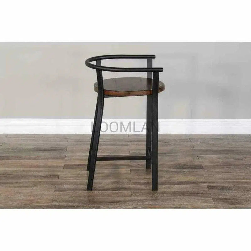 Solid Wood 24"H Counter Height Barstool Wood Seat Counter Stools LOOMLAN By Sunny D