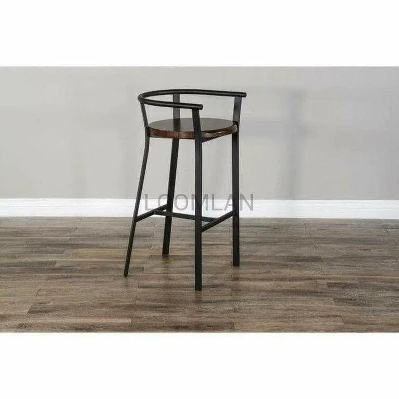 Solid Wood 30"H Bar Height Barstool Wood Seat Bar Stools LOOMLAN By Sunny D