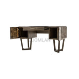 Solid Wood and Marble Mid-Century Desk Aura Writing Desk Home Office Desks LOOMLAN By LH Imports