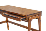 Solid Wood Rustic Desk With Storage Drawers Remix Writing Desk Home Office Desks LOOMLAN By LH Imports