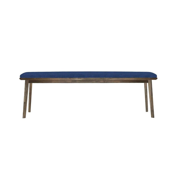 Solid Wood Sandblasted Distress Dining Bench West Bench 59" Dining Benches LOOMLAN By LH Imports