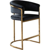 Solstice Counter Height Chair in Black Velvet with Polished Gold Metal Frame Counter Stools LOOMLAN By Diamond Sofa