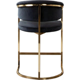 Solstice Counter Height Chair in Black Velvet with Polished Gold Metal Frame Counter Stools LOOMLAN By Diamond Sofa