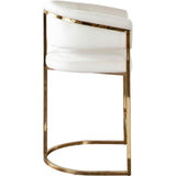 Solstice Counter Height Chair in Cream Velvet with Polished Gold Metal Frame Counter Stools LOOMLAN By Diamond Sofa