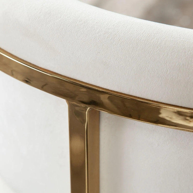 Solstice Counter Height Chair in Cream Velvet with Polished Gold Metal Frame Counter Stools LOOMLAN By Diamond Sofa