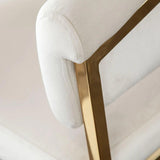 Solstice Counter Height Chair in Cream Velvet with Polished Gold Metal Frame Counter Stools LOOMLAN By Diamond Sofa