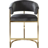 Solstice Counter Height Chair in Grey Velvet with Polished Gold Metal Frame Counter Stools LOOMLAN By Diamond Sofa