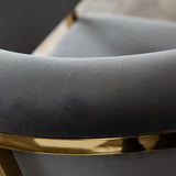 Solstice Counter Height Chair in Grey Velvet with Polished Gold Metal Frame Counter Stools LOOMLAN By Diamond Sofa