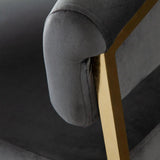 Solstice Counter Height Chair in Grey Velvet with Polished Gold Metal Frame Counter Stools LOOMLAN By Diamond Sofa