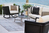 Solstice Outdoor Rectangle Coffee Table Patio Furniture Lloyd Flanders Outdoor Side Tables LOOMLAN By Lloyd Flanders