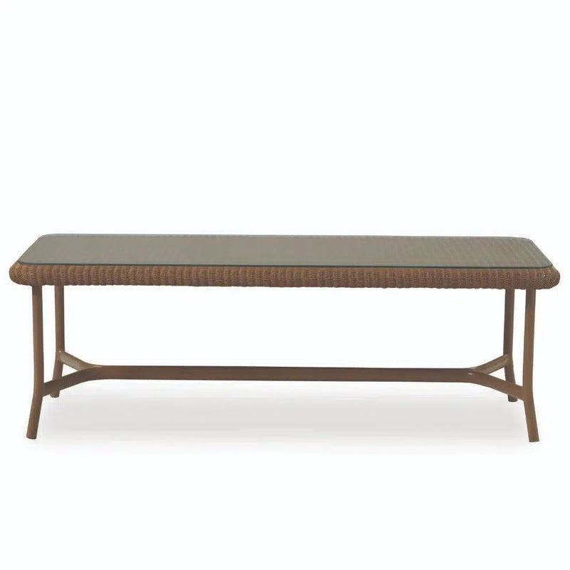 Solstice Outdoor Rectangle Coffee Table Patio Furniture Lloyd Flanders Outdoor Side Tables LOOMLAN By Lloyd Flanders