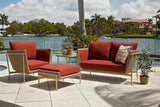 Solstice Outdoor Wicker Loveseat Deep Seating Patio Furniture Outdoor Sofas & Loveseats LOOMLAN By Lloyd Flanders