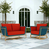 Solstice Outdoor Wicker Loveseat Deep Seating Patio Furniture Outdoor Sofas & Loveseats LOOMLAN By Lloyd Flanders